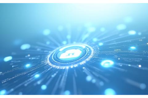 デジタルセキュリティロックの抽象的な表現、データの安全性を象徴